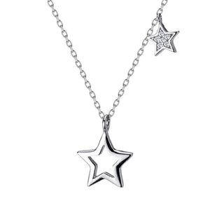 Trustdavis 925 Solid Sterling Silver Star Pendant Short Necklace For Women