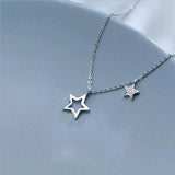Trustdavis 925 Solid Sterling Silver Star Pendant Short Necklace For Women