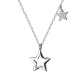 Trustdavis 925 Solid Sterling Silver Star Pendant Short Necklace For Women