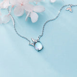Trustdavis 925 Sterling Silver Rainbow Unicorn Pendant Necklace For Girls