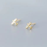 Trustdavis 925 Sterling Sweet Plane Airplane CZ Stud Earrings