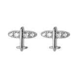 Trustdavis 925 Sterling Sweet Plane Airplane CZ Stud Earrings