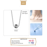 Trustdavis 925 Sterling Silver 4mm Beads Pendant Necklace Gift DS843