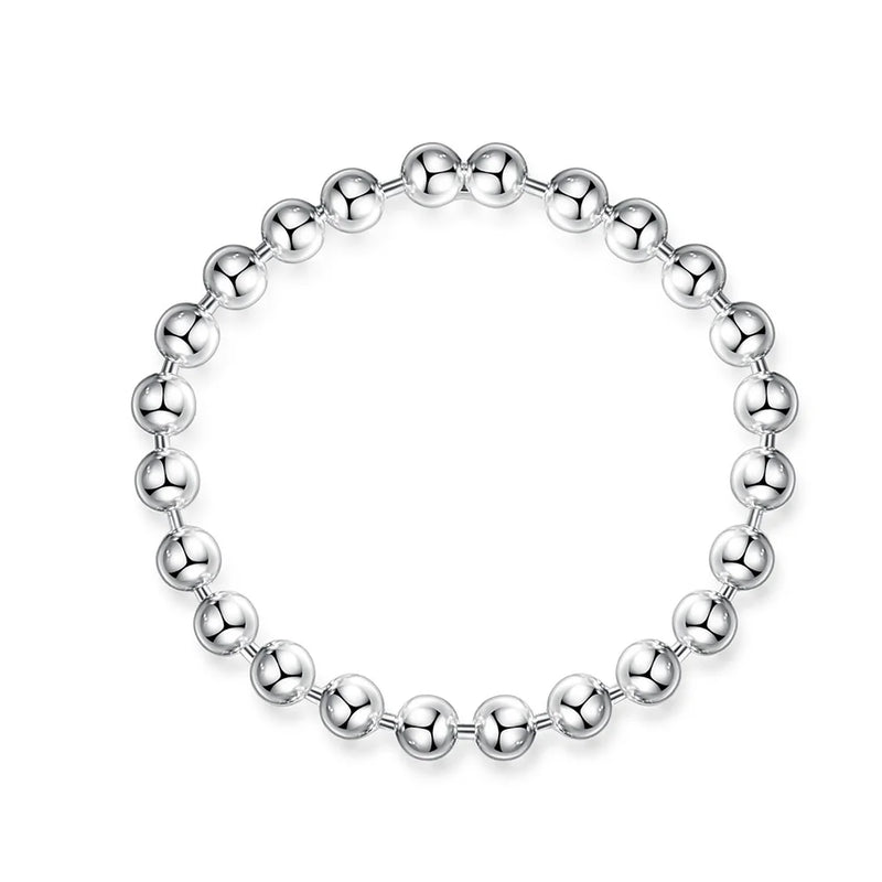 Trustdavis 925 Silver Beads Cocktail Ring Size 6 7 8 Women Girls Xmas Gift