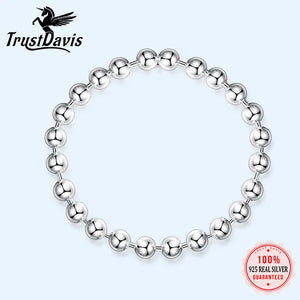 Trustdavis 925 Silver Beads Cocktail Ring Size 6 7 8 Women Girls Xmas Gift