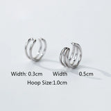 Trustdavis 925 Sterling Silver Asymmetric Ear Cuff Clip Earrings