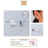 Trustdavis 925 Silver Asymmetric Planet Star Stud Earrings