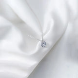 Trustdavis 925 Silver CZ Circle Pendant Necklace Women Silver Jewelry