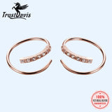 Trustdavis 925 Silver Earrings CZ Double Ring DA293