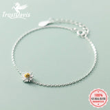 Trustdavis 925 Silver Marguerite Flower Bracelet for Women