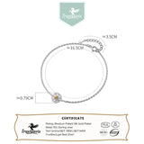 Trustdavis 925 Silver Marguerite Flower Bracelet for Women