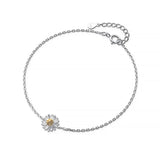 Trustdavis 925 Silver Marguerite Flower Bracelet for Women