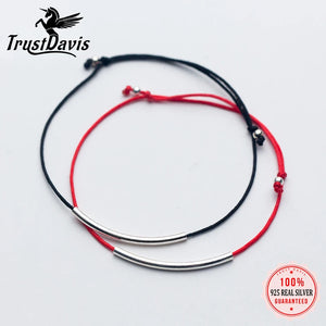 Trustdavis 925 Silver Red Rope Bracelet Anklet DS1013