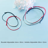 Trustdavis 925 Silver Red Rope Bracelet Anklet DS1013