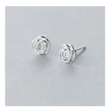 Trustdavis 925 Silver Small Rose Flower Stud Earrings DA127