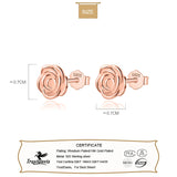 Trustdavis 925 Silver Small Rose Flower Stud Earrings DA127