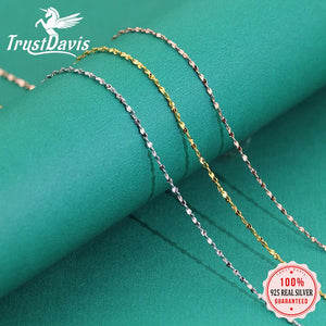 Trustdavis 925 Silver Sky Stars Collarbone Chain Necklace For Women