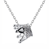 Trustdavis 925 Silver Hand Crown Pendant Choker for Girls DS1433