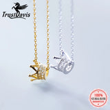 Trustdavis 925 Silver Hand Crown Pendant Choker for Girls DS1433