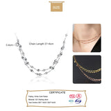 Trustdavis 925 Silver Double Chain CZ Necklace Wedding Jewelry