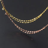Trustdavis 925 Silver Double Chain CZ Necklace Wedding Jewelry