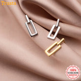 Trustdavis 925 Sterling Sweet Hollow Rectangle Stud Earrings