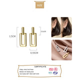 Trustdavis 925 Sterling Sweet Hollow Rectangle Stud Earrings