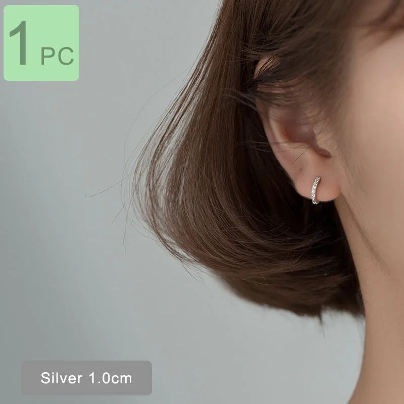 Trustdavis 925 Sterling Silver CZ Hoop Earrings Party Gift