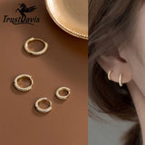 Trustdavis 925 Sterling Silver CZ Hoop Earrings Party Gift