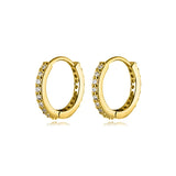Trustdavis 925 Sterling Silver CZ Hoop Earrings Party Gift