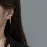 Trustdavis 925 Silver Ear Line Cuff Earrings Birthday Present