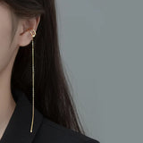 Trustdavis 925 Silver Ear Line Cuff Earrings Birthday Present