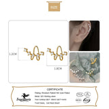 Real 925 Sterling Silver CZ Ear Cuff Clip Earring