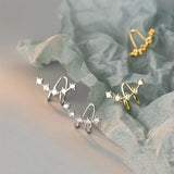 Real 925 Sterling Silver CZ Ear Cuff Clip Earring