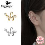 Real 925 Sterling Silver CZ Ear Cuff Clip Earring
