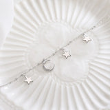 Trustdavis 925 Sterling Silver Bracelet Moon&Stars Real Silver Jewelry