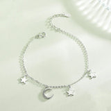 Trustdavis 925 Sterling Silver Bracelet Moon&Stars Real Silver Jewelry