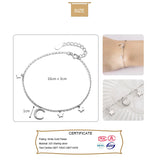 Trustdavis 925 Sterling Silver Bracelet Moon&Stars Real Silver Jewelry