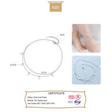 Trustdavis 925 Silver Double Layer Round Wafer Chain Anklets For Women