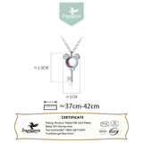 Trustdavis 925 Silver Sweet Heart Key Pendant Necklace Daughter Birthday Gift