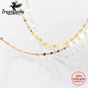 Trustdavis 925 Sterling Silver Twisted Slices Chain Choker Necklace