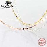 Trustdavis 925 Sterling Silver Twisted Slices Chain Choker Necklace