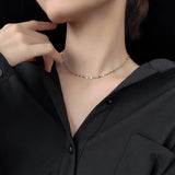 Trustdavis 925 Sterling Silver Twisted Slices Chain Choker Necklace