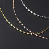 Trustdavis 925 Sterling Silver Twisted Slices Chain Choker Necklace