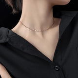 Trustdavis 925 Sterling Silver Twisted Slices Chain Choker Necklace