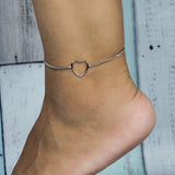 Trustdavis 925 Silver Romantic Heart Chain Anklet For Wife