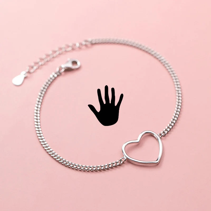 Trustdavis 925 Silver Romantic Heart Chain Anklet For Wife