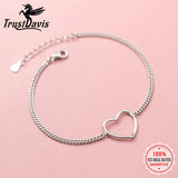 Trustdavis 925 Silver Romantic Heart Chain Anklet For Wife
