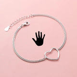 Trustdavis 925 Silver Romantic Heart Chain Anklet For Wife