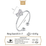 Trustdavis 925 Silver CZ High Heart Opening Ring for Women Girl Wife Birthday